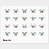 Tennis racket vierkante sticker (Vel)