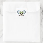 Tennis racket vierkante sticker (Tas)