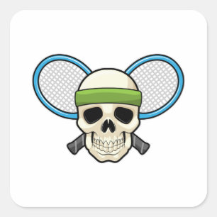 Tennis racket vierkante sticker