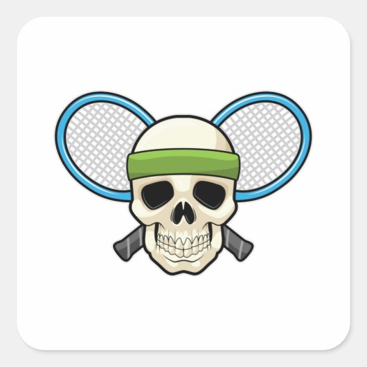 Tennis racket vierkante sticker (Voorkant)