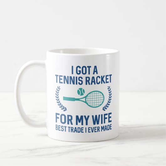 Tennis Racket voor mijn vrouw Koffiemok (Links)