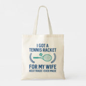 Tennis Racket voor mijn vrouw Tote Bag (Achterkant)