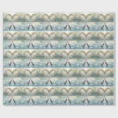 Tennis Racket with Floral  Cadeaupapier (Vlak)