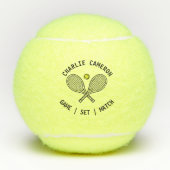 Tennis rackets Aangepaste naam Tennisballen (Voorkant)
