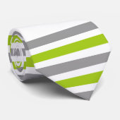 Tennis rackets and ball green and gray stripes stropdas (Opgerold)