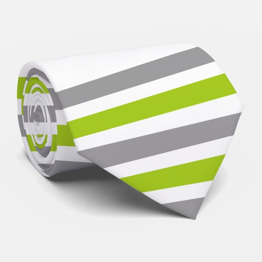 Tennis rackets and ball green and gray stripes stropdas (Opgerold)