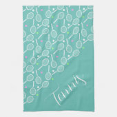 Tennis Rackets and Balls Dusty Green Theedoek (Verticaal)