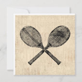 Tennis Rackets Antiek Tennis Racquet Script Paper Kaart (Achterkant)