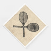 Tennis Rackets Antiek Tennis Racquet Script Paper Servet (Hoek)