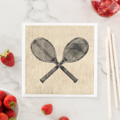 Tennis Rackets Antiek Tennis Racquet Script Paper Servet (Insitu)