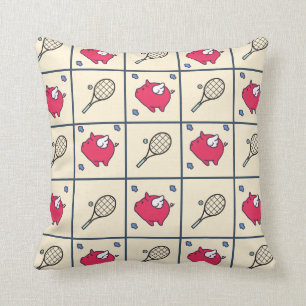 Tennis Rackets Baby roze vliegende varkens met vle Kussen