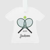 Tennis Rackets & Ball Kerst Acryl Ornament (achterkant)