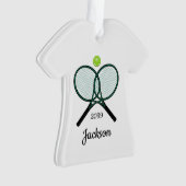 Tennis Rackets & Ball Kerst Acryl Ornament (voorkant)