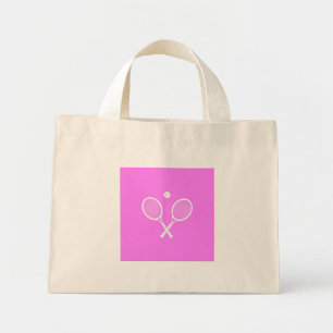 Tennis Rackets & Ball Pink Mini Tote Bag