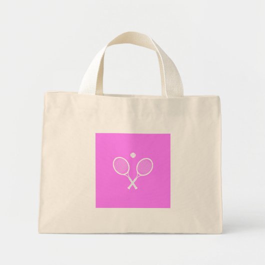 Tennis Rackets & Ball Pink Mini Tote Bag (Voorkant)