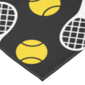 Tennis Rackets & Ballen Speler Coach Geel Zwart Tafelkleed (Gekanteld)