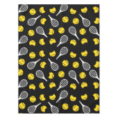 Tennis Rackets & Ballen Speler Coach Geel Zwart Tafelkleed (Voorkant)