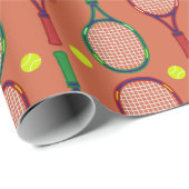 Tennis Rackets & Balls Pattern Cadeaupapier (Rol Hoek)