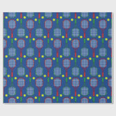 Tennis Rackets & Balls Pattern Cadeaupapier (Vlak)