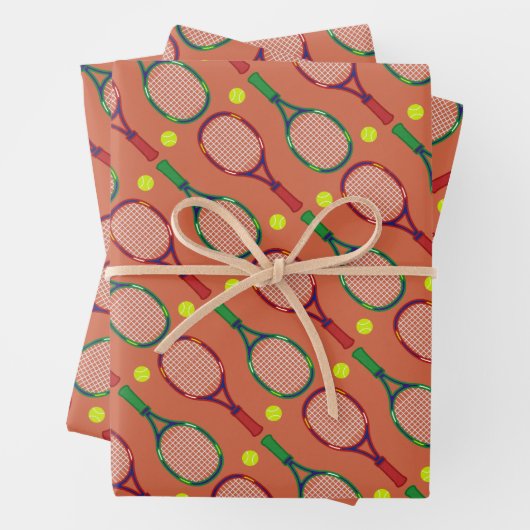 Tennis Rackets & Balls Pattern Inpakpapier Vel (In situ)