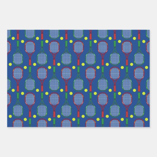 Tennis Rackets & Balls Pattern Inpakpapier Vel (Voorkant)