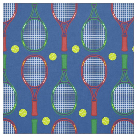 Tennis Rackets & Balls Pattern Stof (Swatch)