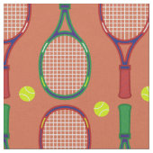 Tennis Rackets & Balls Pattern Stof (Close Up)