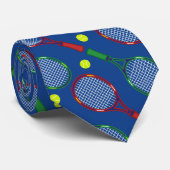 Tennis Rackets & Balls Pattern Stropdas (Opgerold)