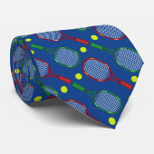 Tennis Rackets & Balls Pattern Stropdas (Opgerold)