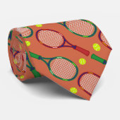 Tennis Rackets & Balls Pattern Stropdas (Opgerold)