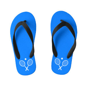 Tennis Rackets Blue Backgroud Kinder Teenslippers