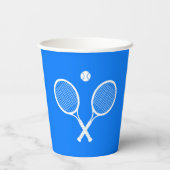 Tennis Rackets Blue Backgroud Party Papieren Bekers (Achterkant)