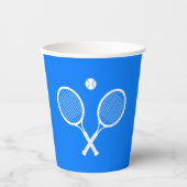 Tennis Rackets Blue Backgroud Party Papieren Bekers (Voorkant)