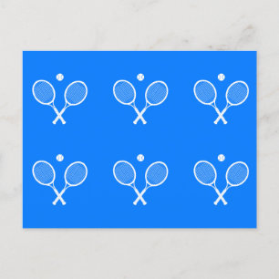 Tennis Rackets Blue Background Briefkaart