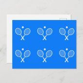 Tennis Rackets Blue Background Briefkaart (Voorkant / Achterkant)