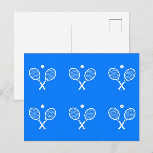 Tennis Rackets Blue Background Briefkaart (Voorkant / Achterkant)
