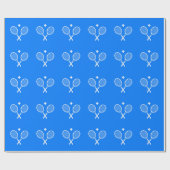Tennis Rackets Blue Background Cadeaupapier (Vlak)