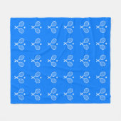 Tennis Rackets Blue Background Fleece Deken (Voorkant (Horizontaal))
