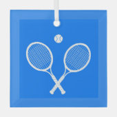 Tennis Rackets Blue Background Glas Ornament (Voorkant)