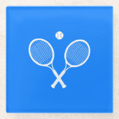 Tennis Rackets Blue Background Glazen Onderzetter (Voorkant)