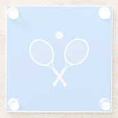 Tennis Rackets Blue Background Glazen Onderzetter (Achterkant)