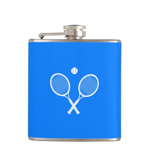 Tennis Rackets Blue Background Heupfles (Voorkant)