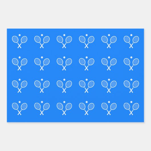 Tennis Rackets Blue Background Inpakpapier Vel (Voorkant)