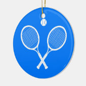 Tennis Rackets Blue Background Keramisch Ornament (Links)
