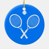 Tennis Rackets Blue Background Keramisch Ornament (Achterkant)