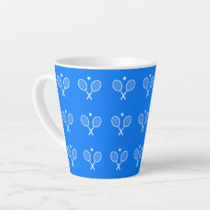 Tennis Rackets Blue Background Latte Mok