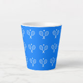 Tennis Rackets Blue Background Latte Mok (Voorkant)