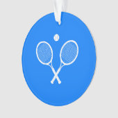 Tennis Rackets Blue Background Ornament (voorkant)