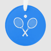 Tennis Rackets Blue Background Ornament (voorkant)