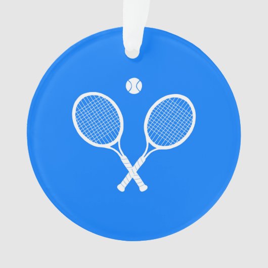 Tennis Rackets Blue Background Ornament (voorkant)